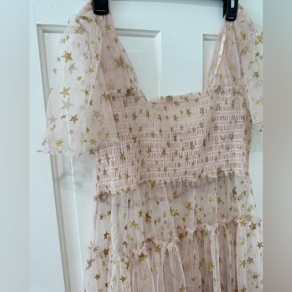 Free People Starbright Dress metallic gold bodice long tunic - Picture 12 of 16